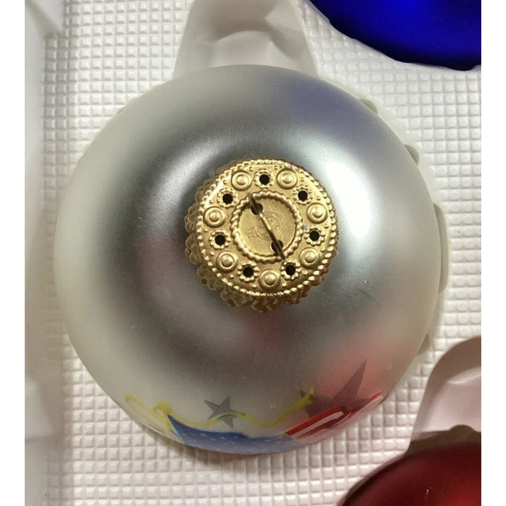 Krebs Glass Patriotic Christmas Ornament God Bless America 3
